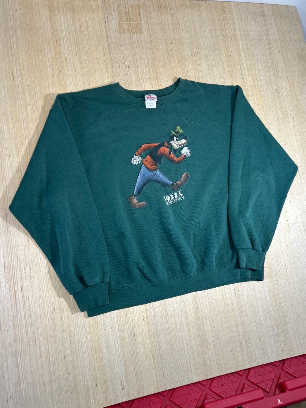 VTG Disney Grumpy Goofy Crewneck 90s Pullover Green XL